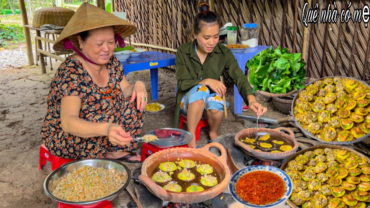 Bánh Khọt Tép Bạc, Thịt Bầm Củ Sắn | Hương Vị Bánh Quê Miền Tây ||  Banh Khot with meat filling