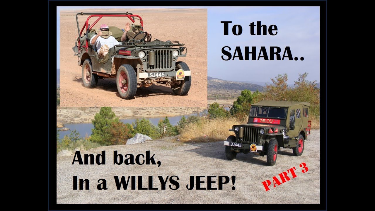 Old army jeep in the Sahara desert. Adventures with a Hotchkiss M201
