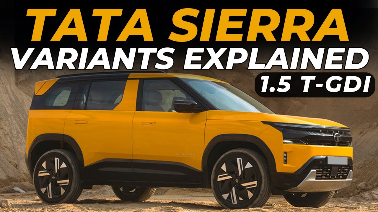 Варианты Tata Sierra Turbo Petrol 2025 года: Adventure+, Accomplished, Accomplished+