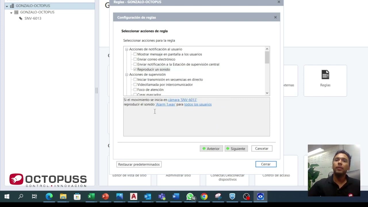 Cómo configurar una regla en Control Center de Avigilon - OCTOPUSS