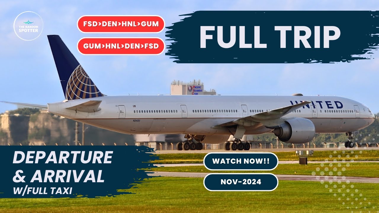 [4K] 🔴 ✈️ LIVE PREMIERE - FULL TRIP from Sioux Falls to Guam & Back, Takeoffs & Landings w/Full Taxi
