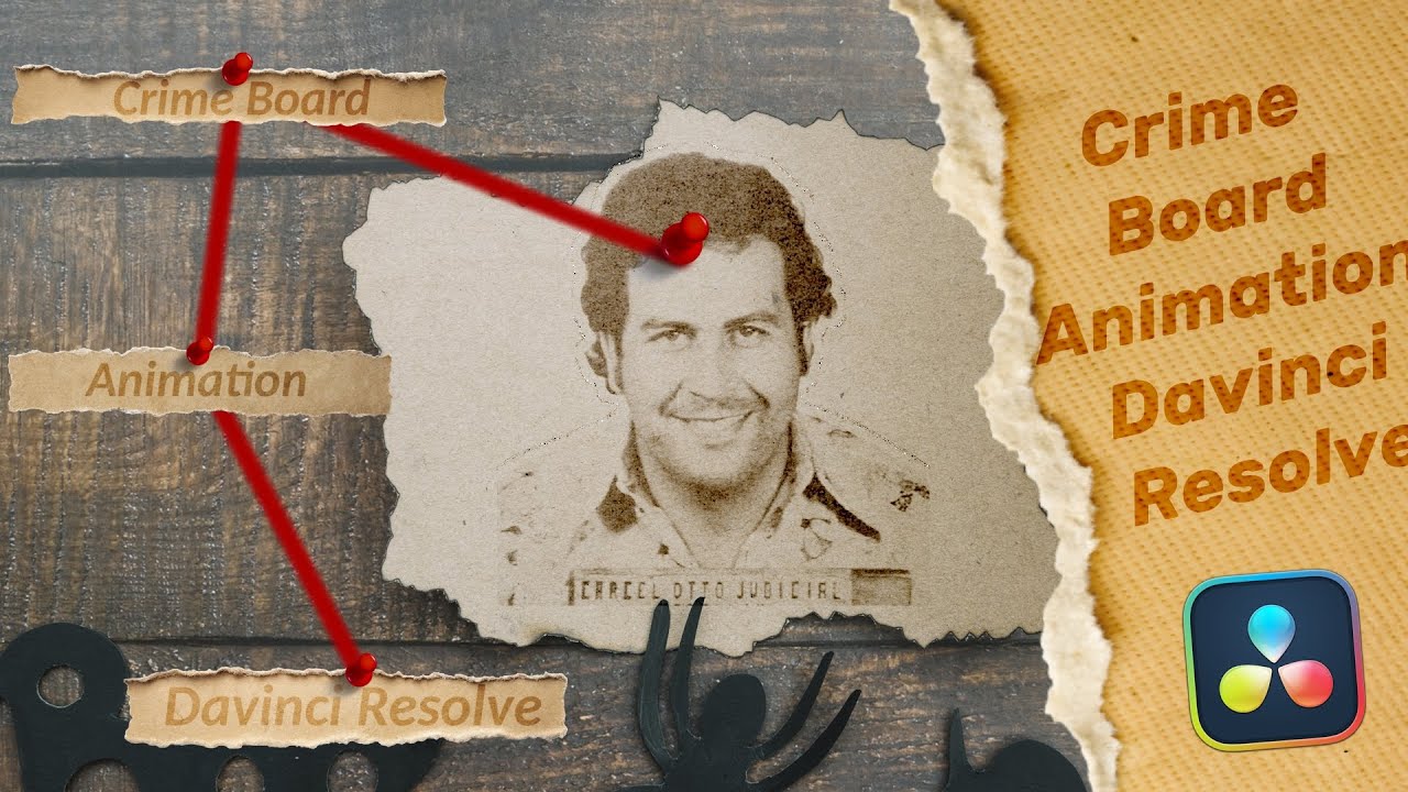 Simple CrimeBoard Animation l Davinci Resolve 20 Free