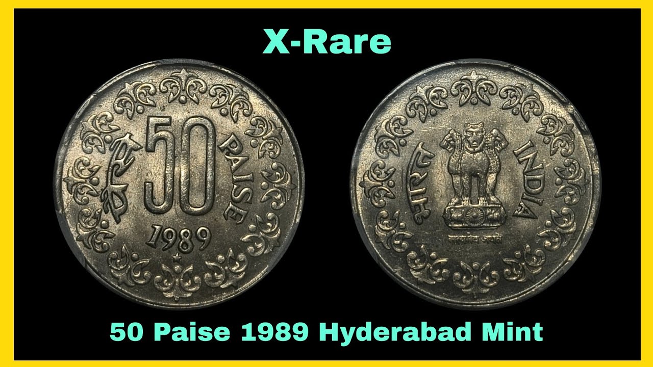 Rare 50 Paise 1989 Hyderabad Mint | Rare 50 Paise 1982 Calcutta Mint 