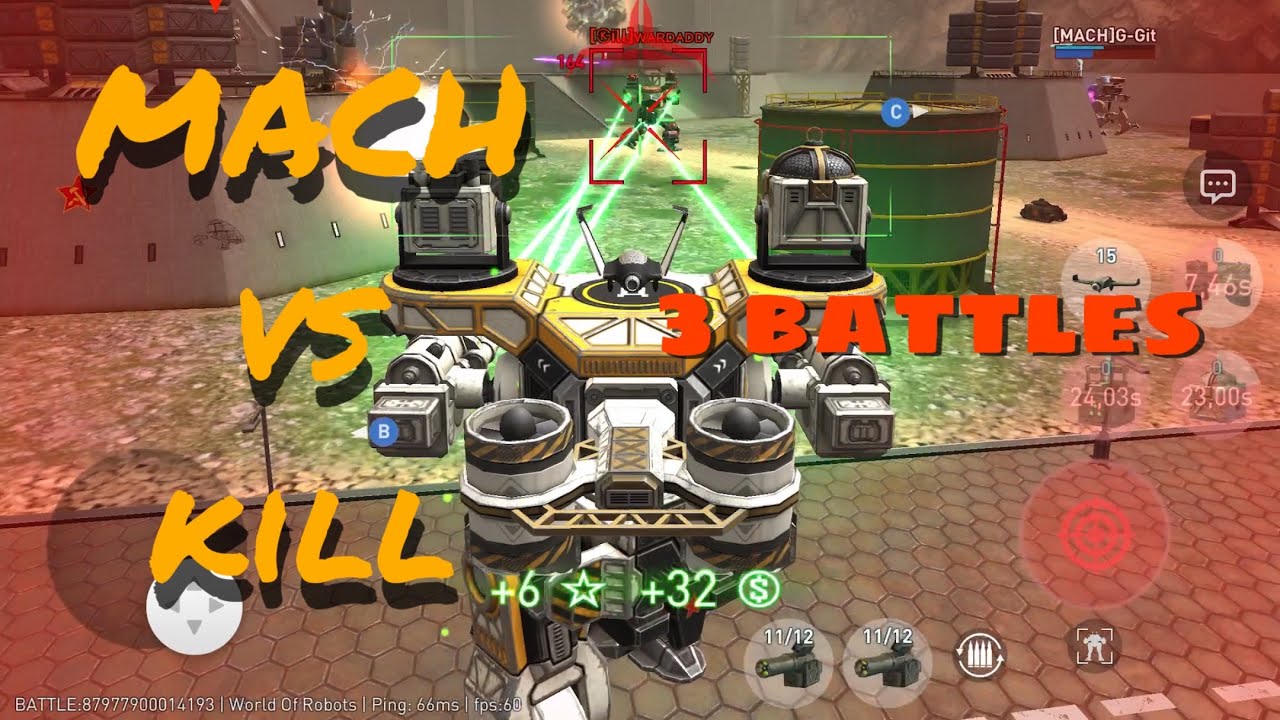 MACH vs kill - 3 battles  - GREENMAP/KAVKAZ/GREENMAP - World of Robots