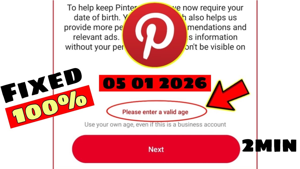 Pinterest Please Enter a Valid Age Problem Solve 2026 | Pinterest Birthday Date Problem Fix