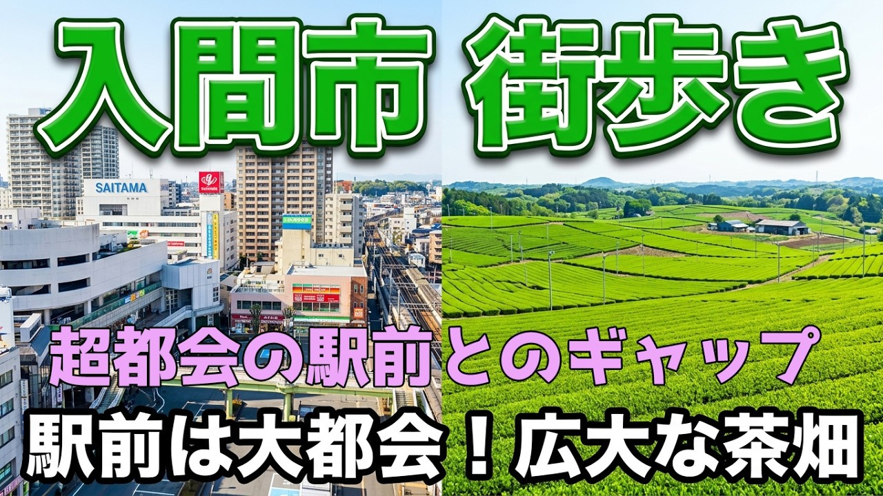 埼玉県入間市を街歩き　駅前はビックリの大都会　広大な茶畑では狭山茶の6割を生産