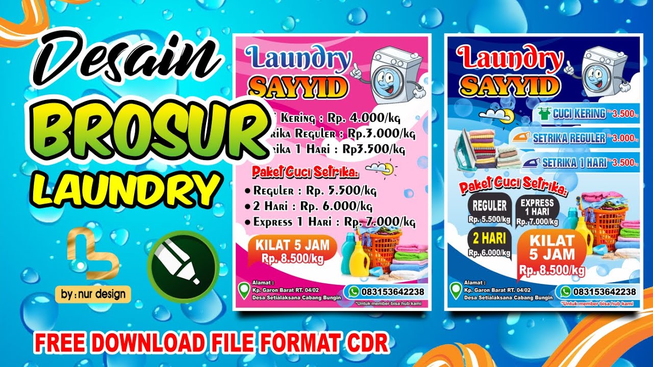 Desain Brosur Laundry dengan CorelDRAW-  FREE DOWNLOAD File CDR !!
