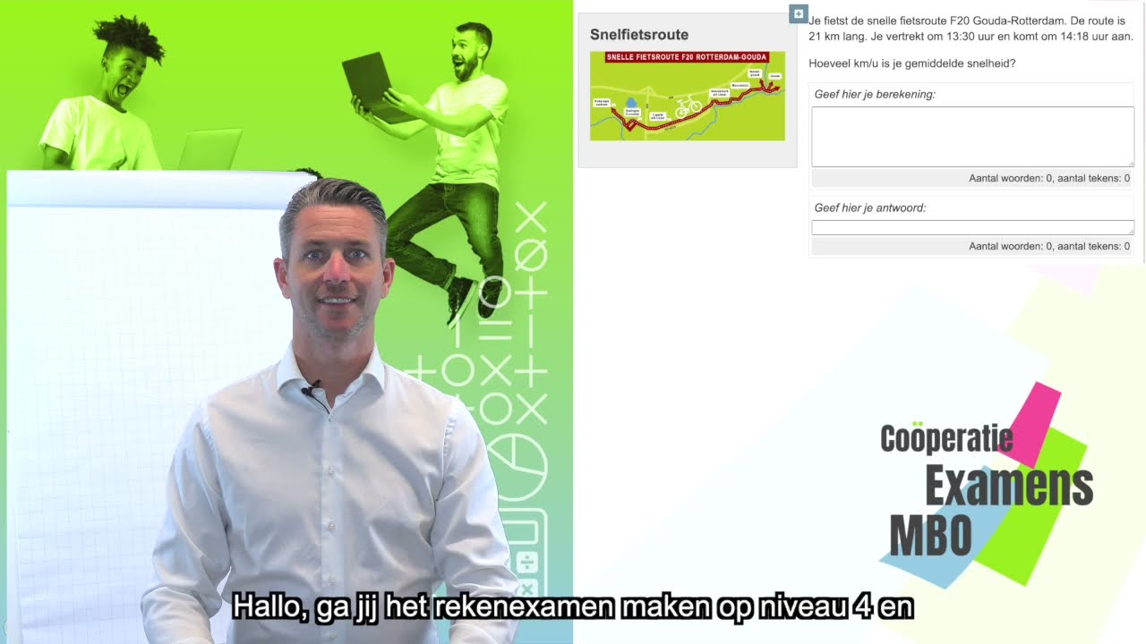 Uitlegvideo rekenexamen MBO niveau 4 - Oefenopgave: Gemiddelde snelheid per uur