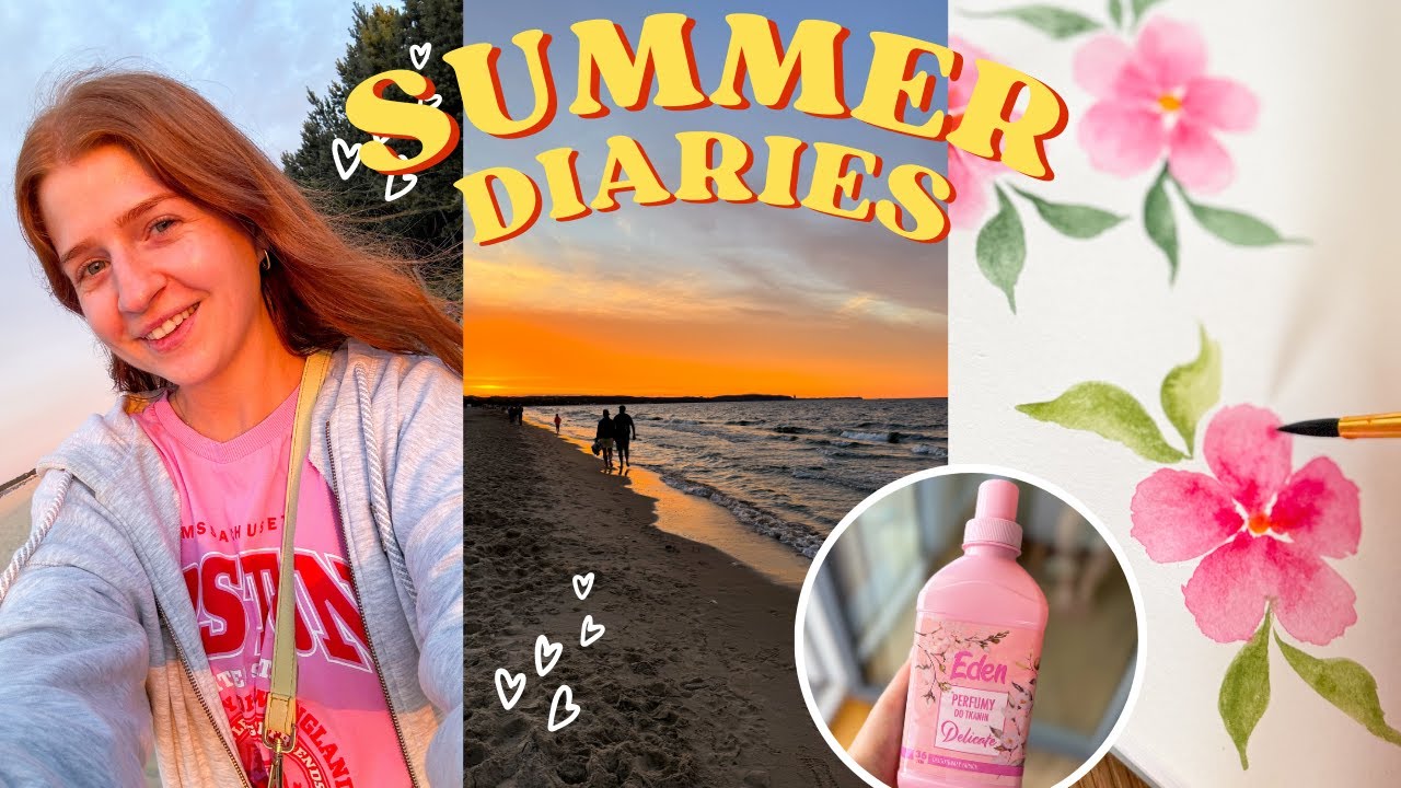 Weekend i malowanie akwarelami 🌸 płyn do płukania🧺 piękny zachód słońca🌅 | summer diaries