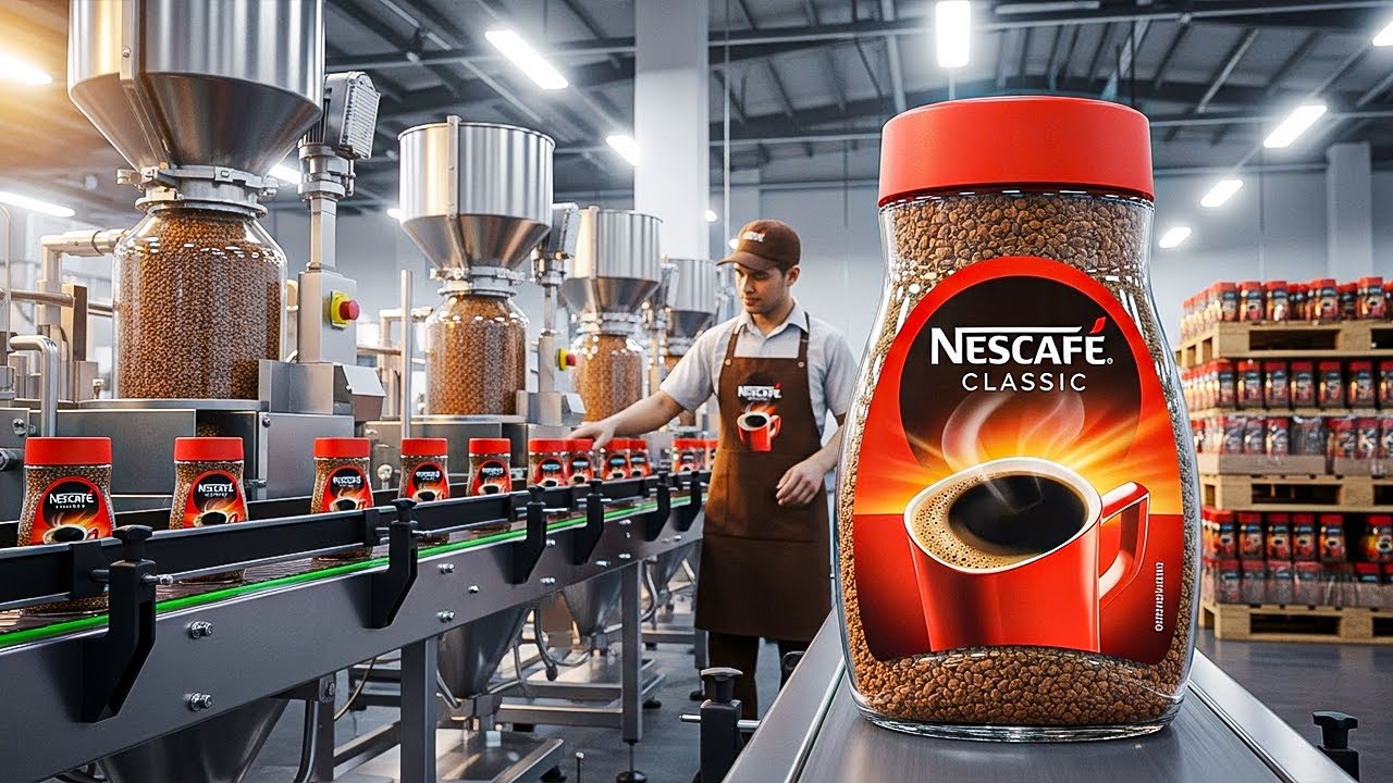 كيف يتم إنتاج النسكافيه داخل المصنع؟ – Nescafé Factory