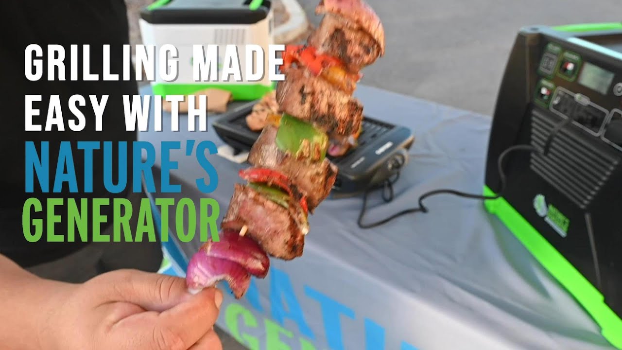 Outdoor Electric Grilling with Portable Solar Generator