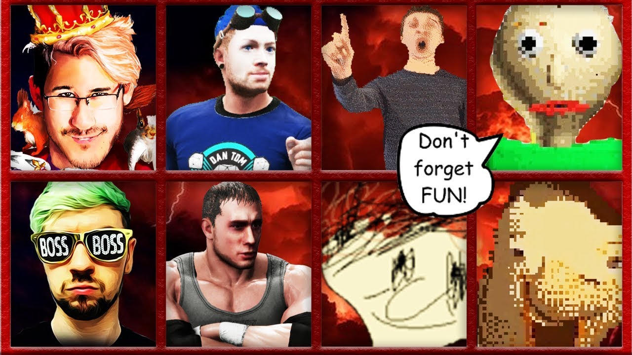 DanTDM, Markiplier, Jacksepticeye, PopularMMOs vs Baldi's Basics| Faction Wars | WWE 2K18 | S9E30