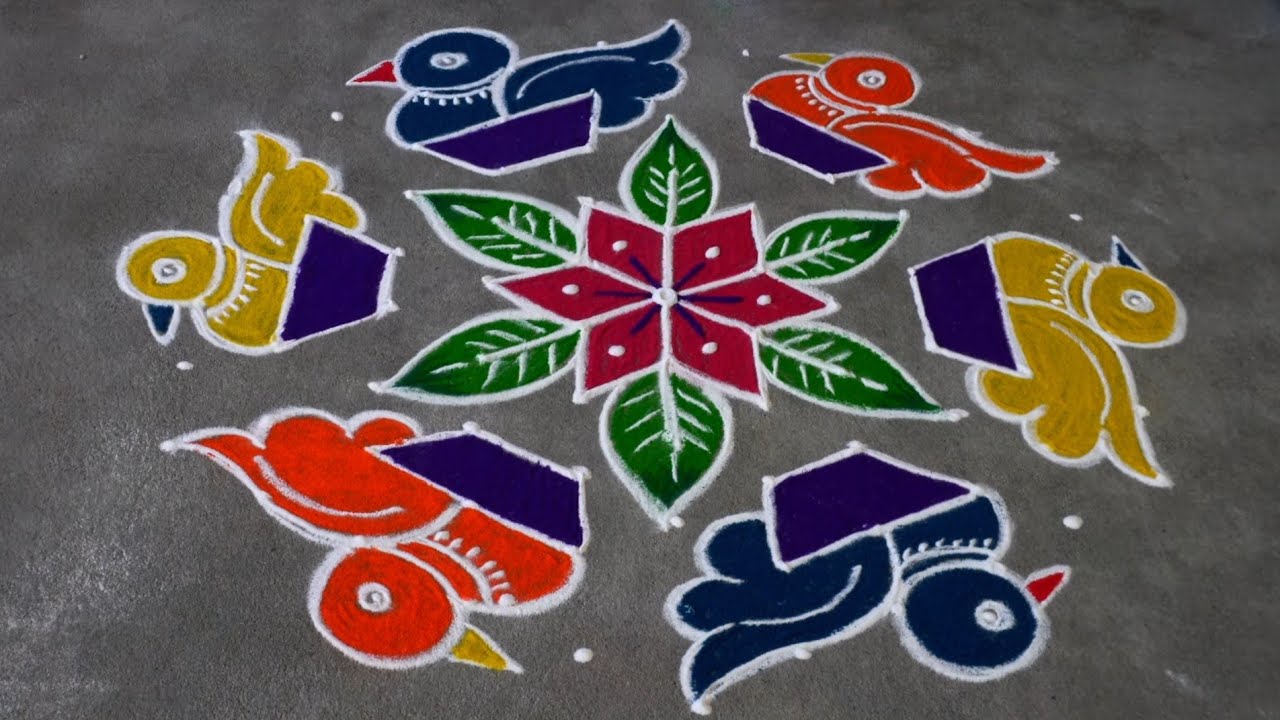 Friday rangolis || daily muggulu || bird's rangoli || rangolis ||
