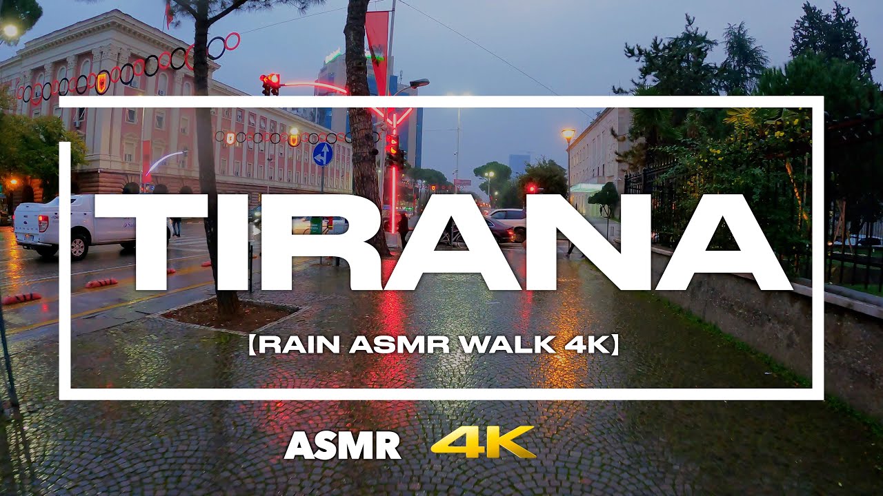 Tirana Albania 🌧️ Walking Rainy Day ☔😴 Walking On The Streets of Tirana's City 🇦🇱【ASMR Walk】