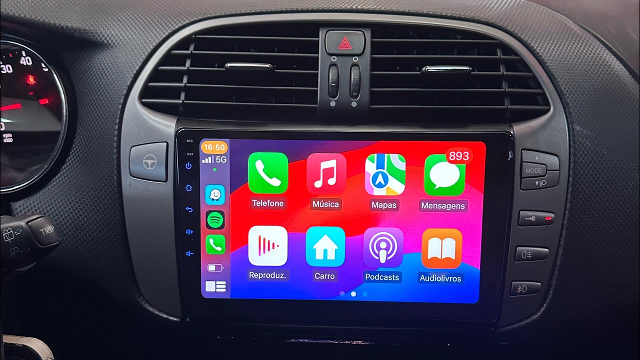 Fiat Bravo - Multimídia 9” Android 13 com CarPlay e AndroidAuto e Apps na tela