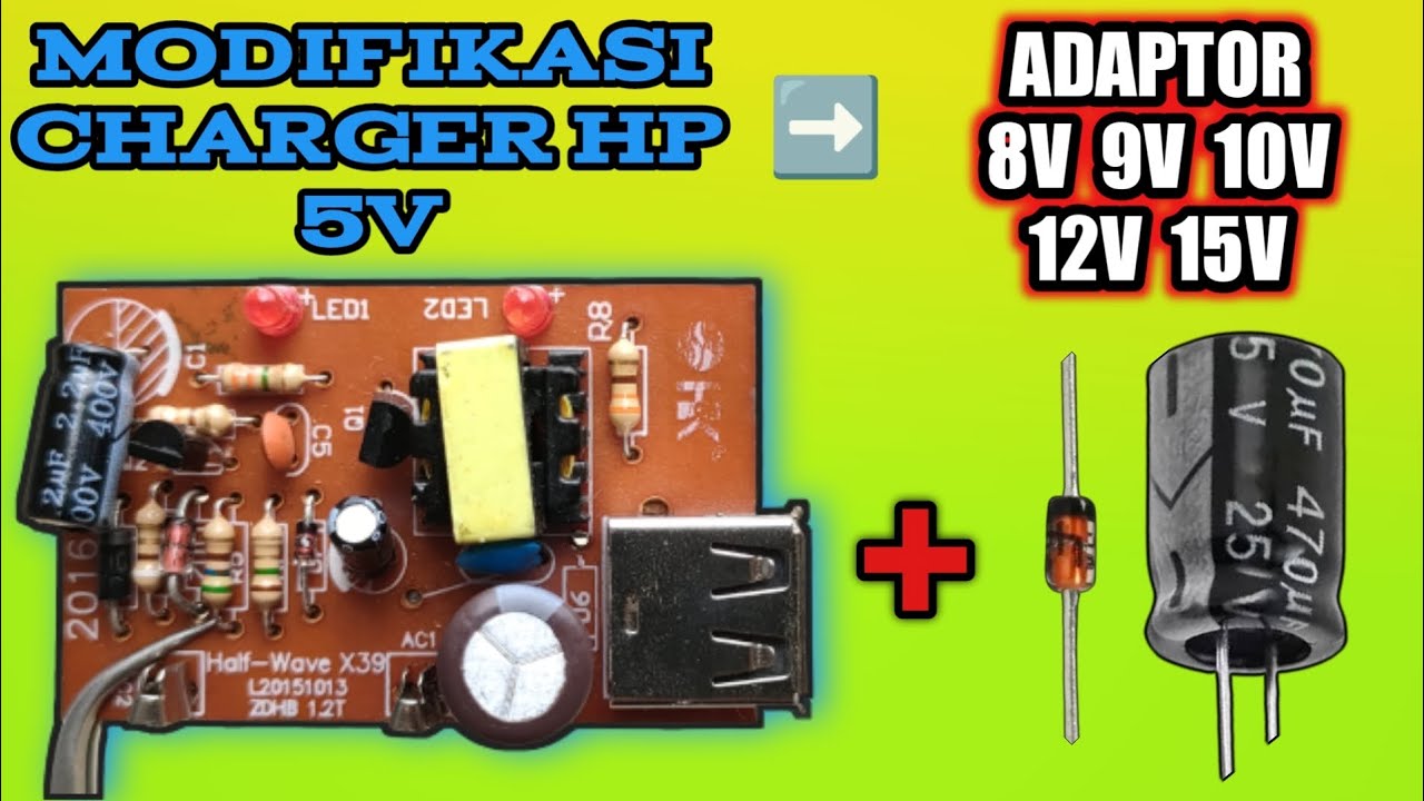 🔴modify a 5V cell phone charger into a 12V 15V 9V 8V adapter