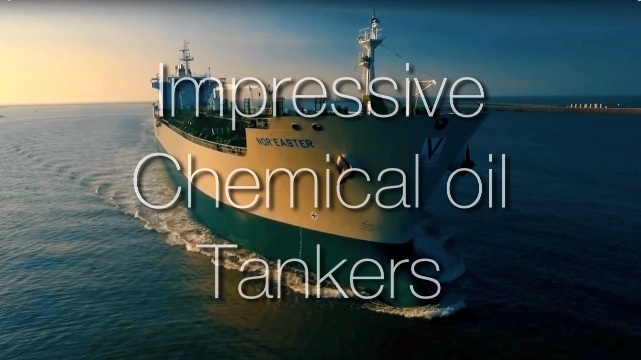 Impressive tankers passing the breakwaters of IJmuiden in the Netherlands
