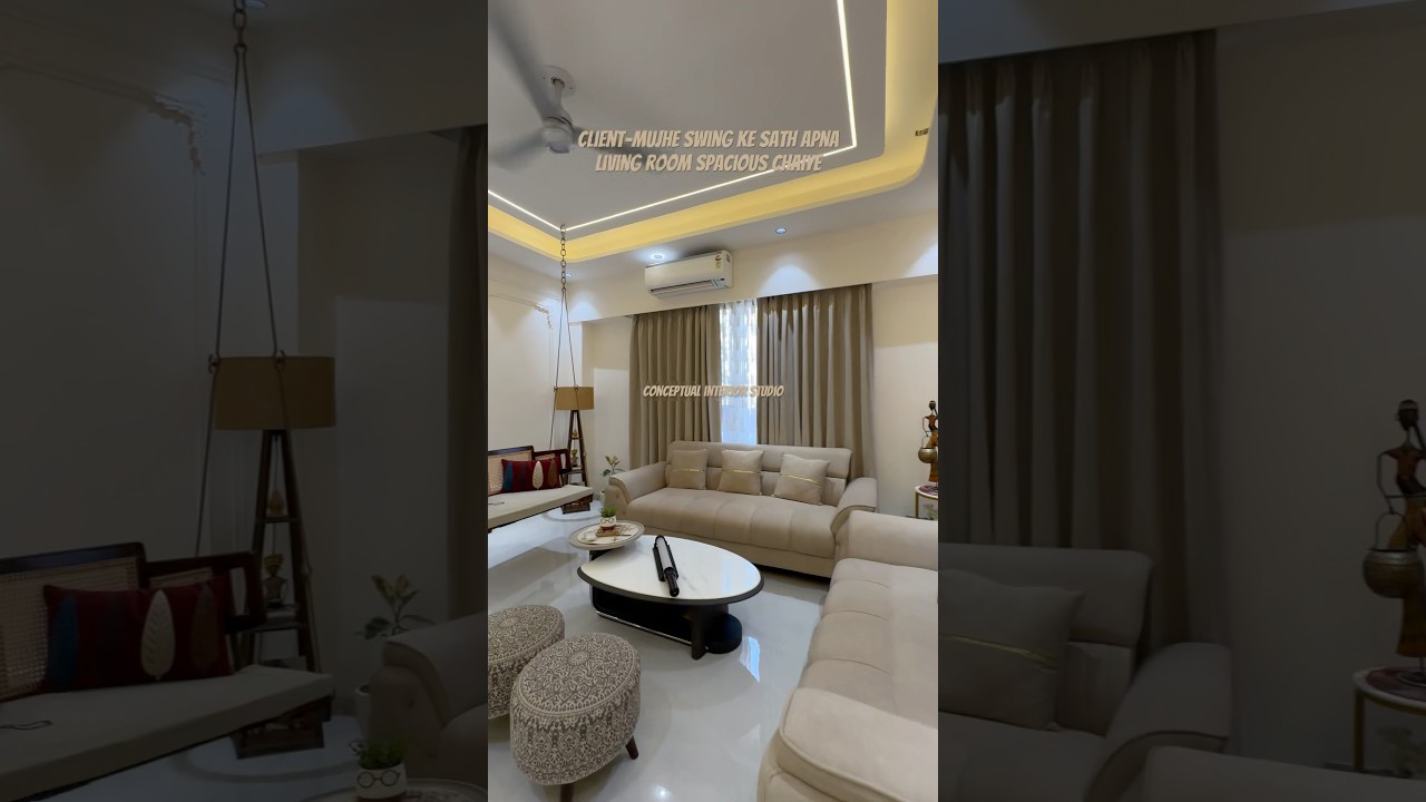 Swing in living area _ 3bhk interior -best noida interior _ best interior designer in noida