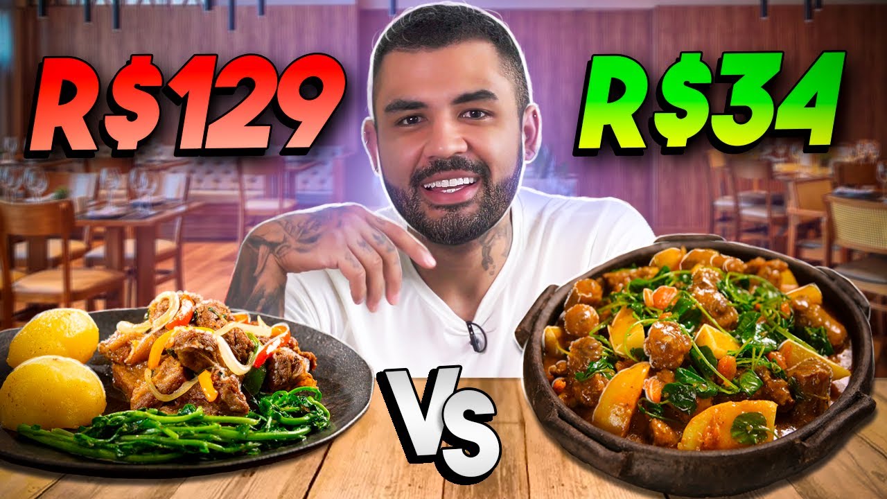 COSTELA COM AGRIÃO CARO VS BARATO! SUMIU O INGREDIENTE DOS DOIS!