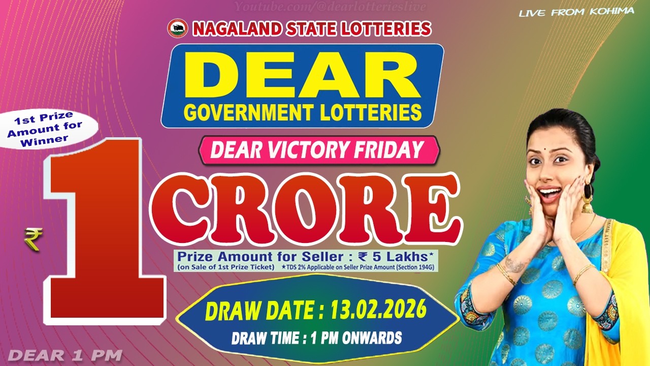 LOTTERY LIVE DEAR 1 PM 13.02.2026 NAGALAND STATE LOTTERY LIVE DEAR LOTTERY LIVE LOTTERY SAMBAD LIVE