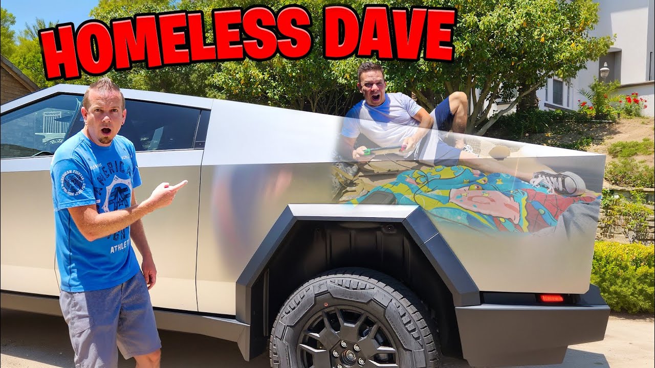 I Found a Homeless Man Living in My Cybertruck!!
