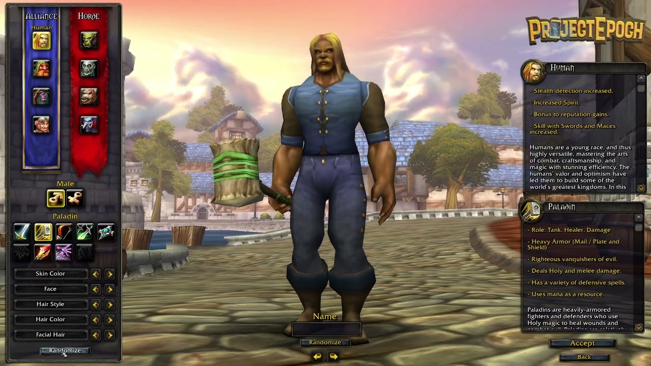 Epoch launch night Human paladin (Kezan server)