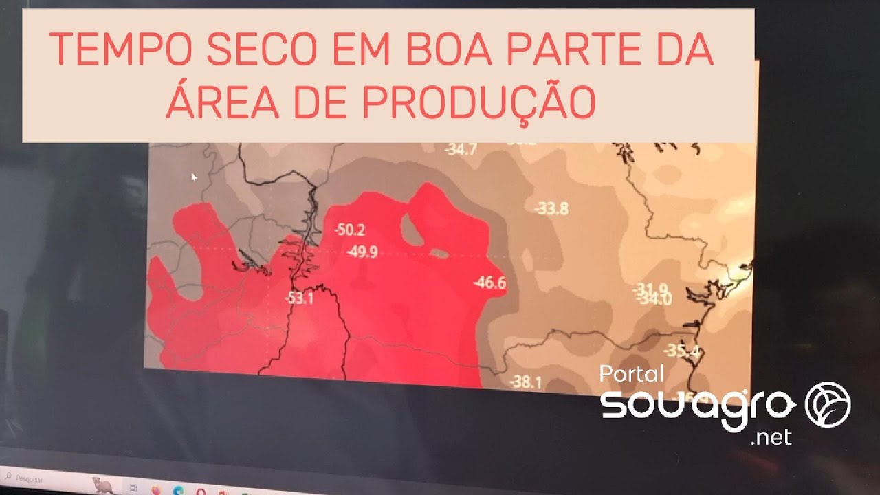 Tempo seco nas áreas de produção e temperaturas abaixo da média até domingo.