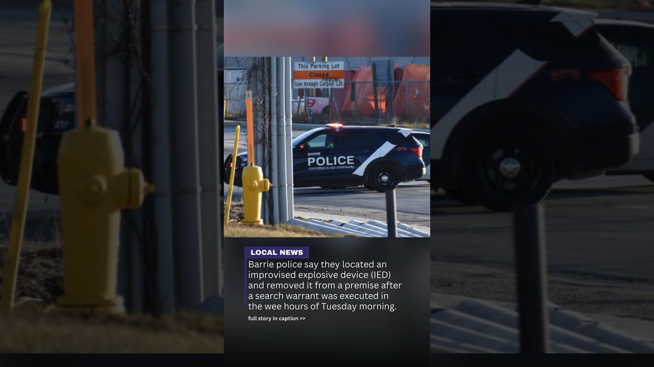 Improvised explosive device seized by Barrie Police during Essa road incident #barrielocal #news