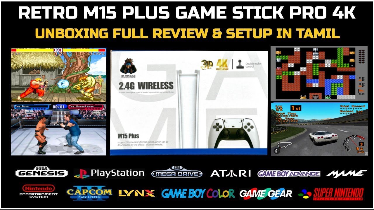 RETRO/CLASSIC M15 GAME STICK PRO 4K UNBOXING DETAILED REVIEW IN TAMIL.