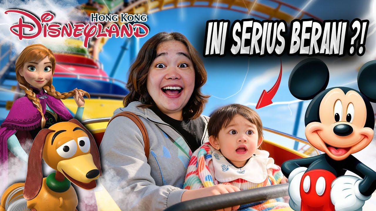 PERTAMA KALI BIEL DITANTANG CI OLIV NAIK SEMUA WAHANA EKSTRIM DI DINEYLAND HONG KONG !!