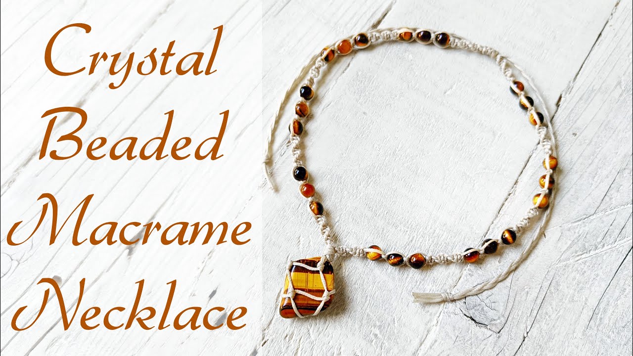 How to Make a Wrapped Crystal Choker Necklace with Gemstones - DIY Macramé Crystal Wrapping