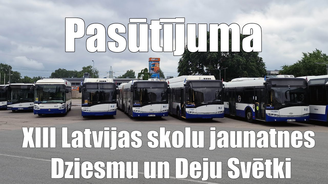 Trolejbusa mar&scaron;ruts:Pasūtījuma,uz XIII Latvijas skolu jaunatnes Dziesmu un Deju Svētki.3.d. 2025. 2x