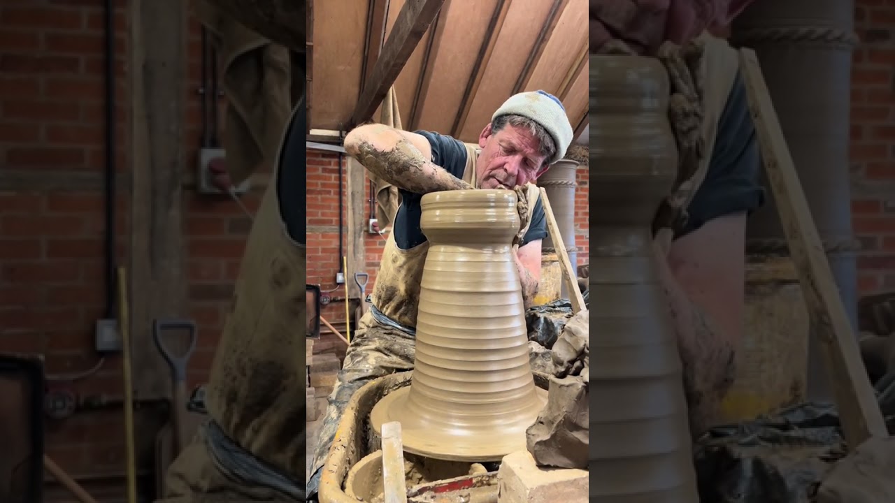 #throwing a #hedgehog #hedgehoghouse on thw #wheel with our #wildclay