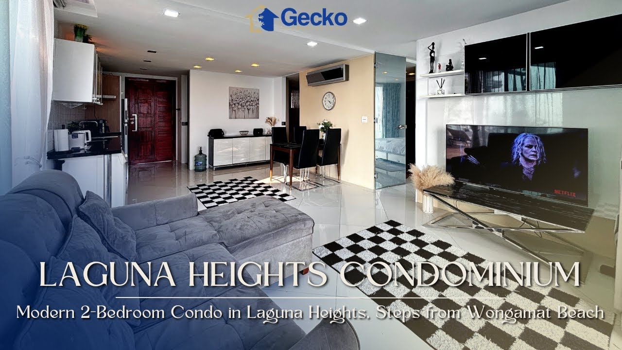 Modern 2-Bedroom Condo in Laguna Heights, Steps from Wongamat Beach | Price Only ฿8,500,000 THB!🏢🌊🎉