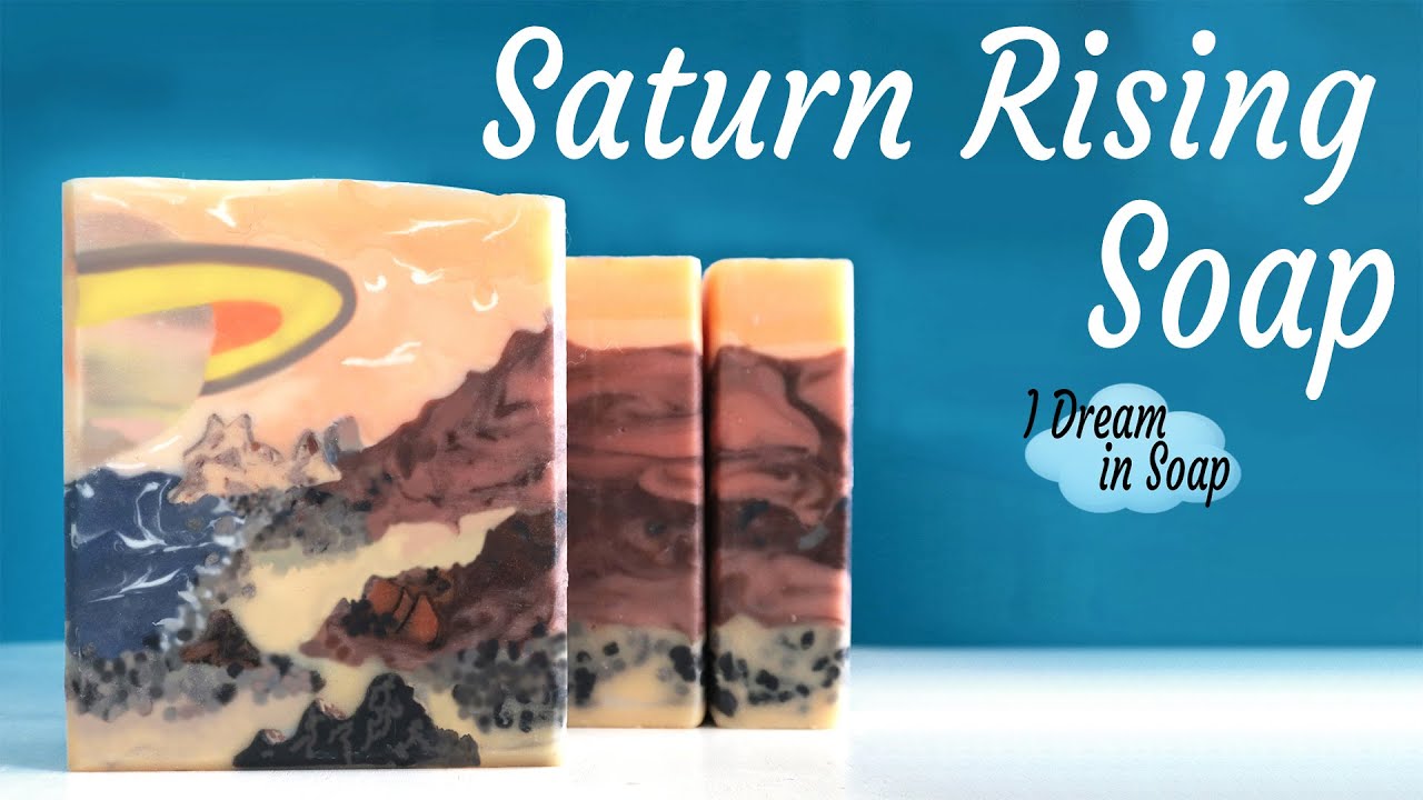 LANDSCAPE SOAP Soap Challenge Club ~ Saturn Rising. Cold process soap making tutorial