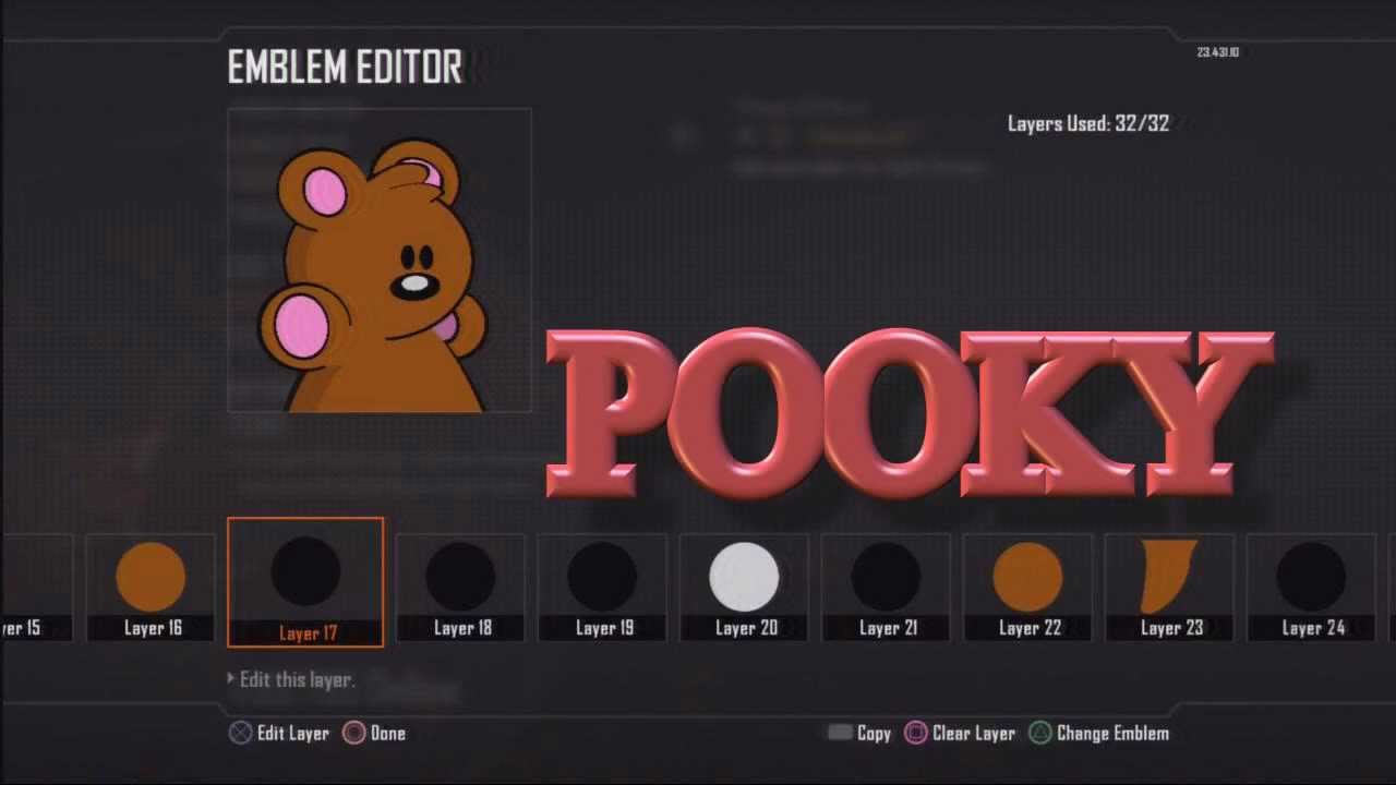 Black Ops 2 Emblem Tutorial - Pooky!! (Garfields Bear)