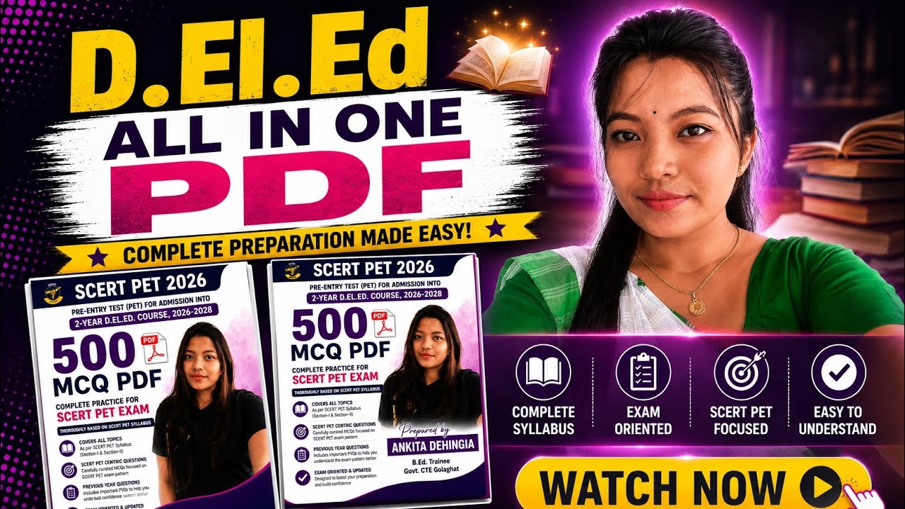 🎯D.EL.ED (PET) PDF + PYQs  / Don't miss the video. 