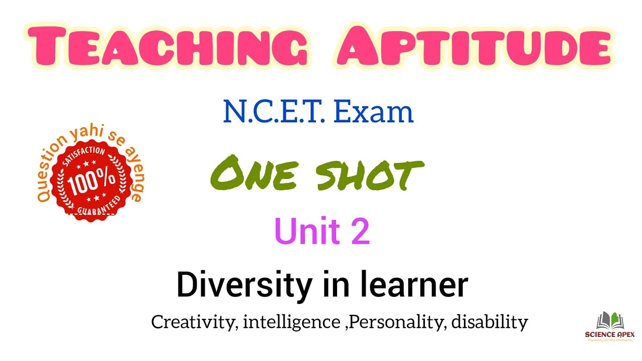 Unit 2 |Teaching Aptitude  |Diversity in Learners #ncet2026 #itep