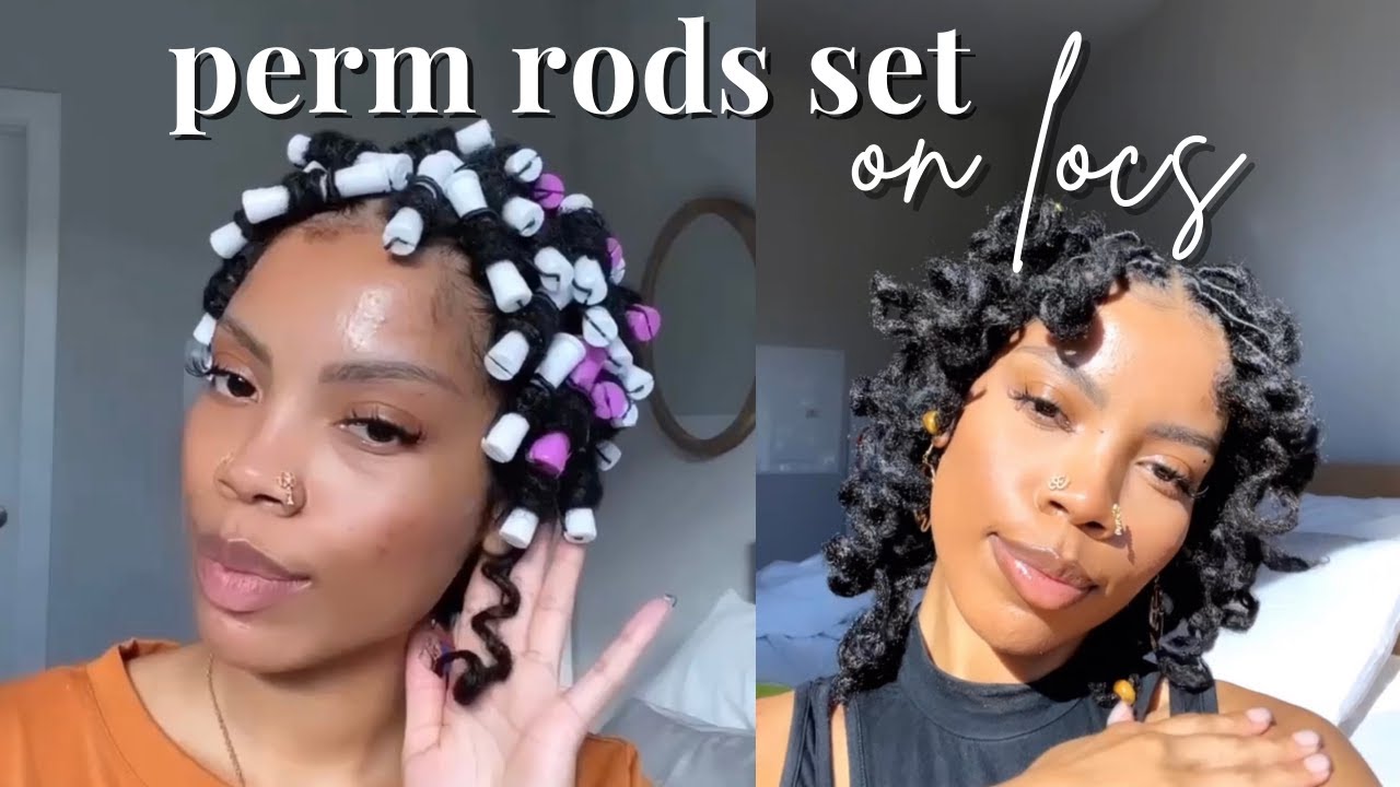 ♡ PERM ROD SET ON LOCS | curly locs tutorial | therealcholey