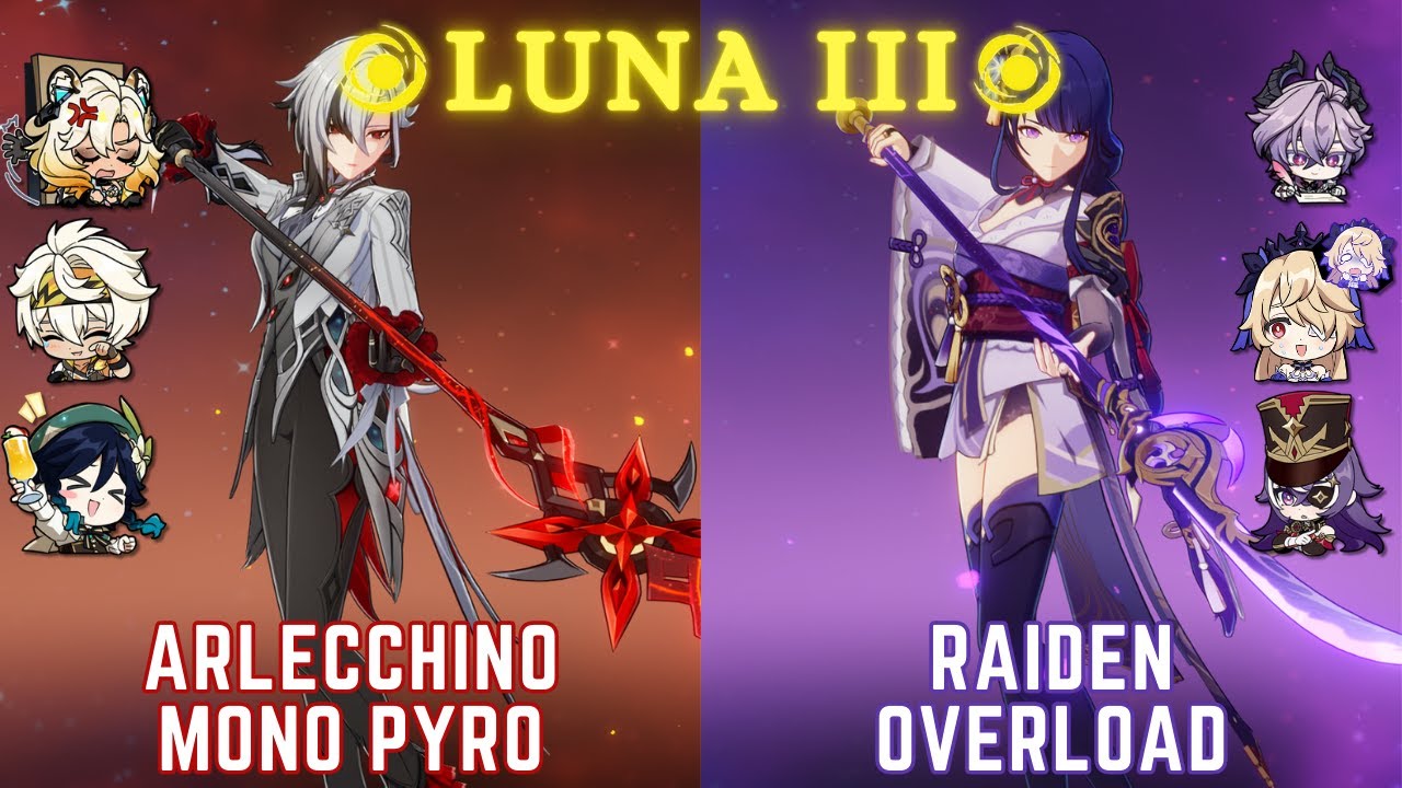C0 Arlecchino Mono Pyro & C2 Raiden Shogun Overload - Genshin Luna III Spiral Abyss Floor 12