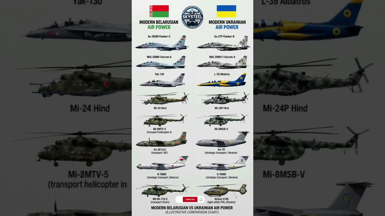 ​🇧🇾 Modern Belarusian vs Ukrainian Air Power 🇺🇦: Aircraft & Helicopter Comparison 2026