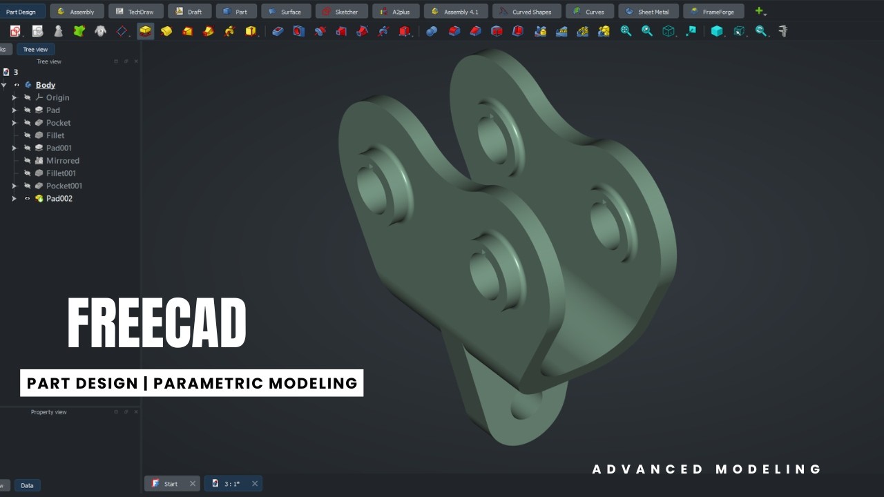 FreeCAD Advanced Modeling Tutorial | Parametric Design in Part Design Workbench