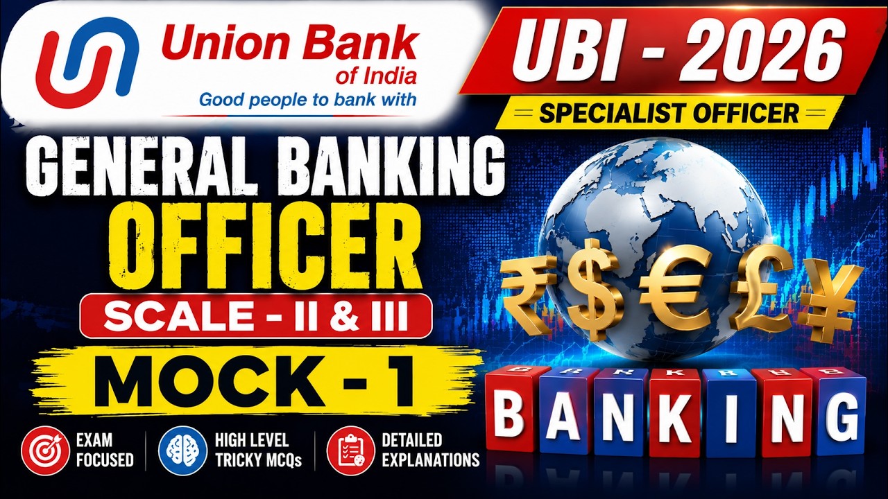 UBI SO 2026 General Banking Officer Scale 2 & 3 Mock Test | UBI SO Recruitment 2026 | UBI GBO MCQs