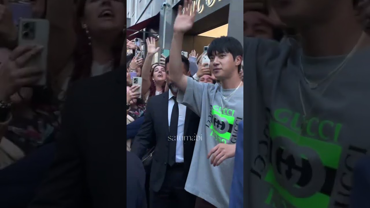Jin at Gucci store in Milan 🫶🏻💜 20 September 2024 #shorts