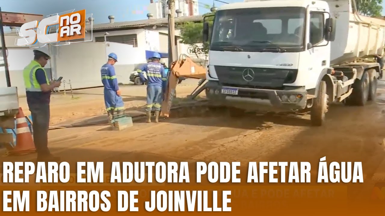 Reparo em adutora interdita rua e pode afetar água em Joinville