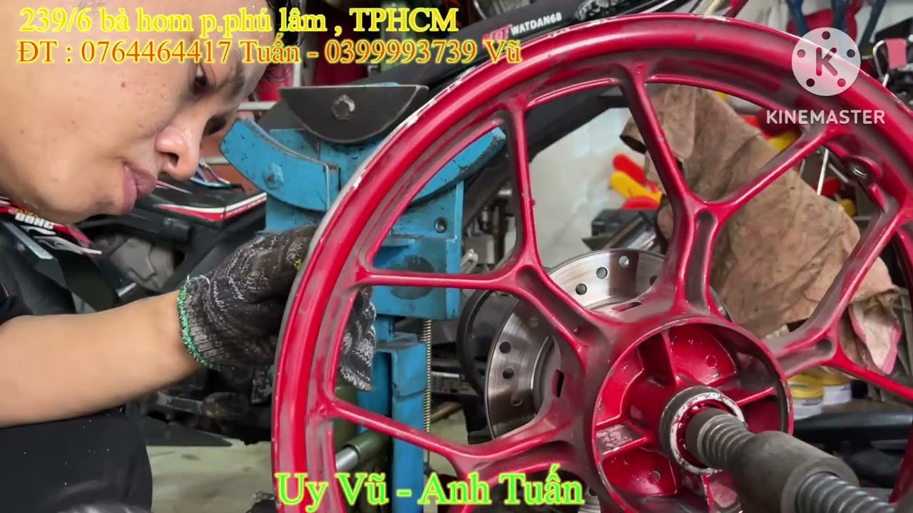 Ép 1 chiếc mâm sonic bị nứt và bị thụng bằng 2 chiếc máy thuỷ lực tự chế