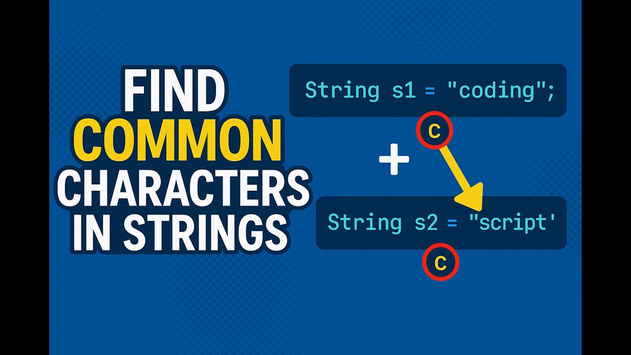 How to Find Common Characters in Two Strings in java|most common Java interview questions