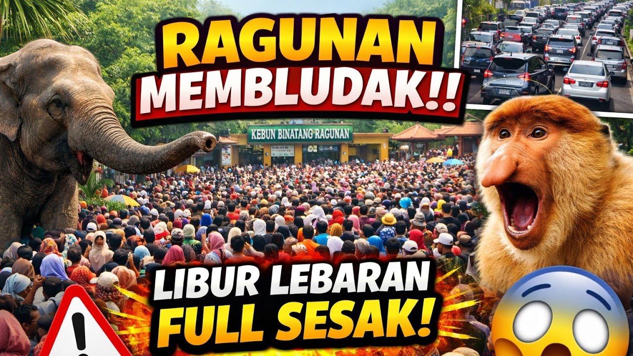 LIBURAN LEBARAN TAMAN MARGASATWA JAKARTA MEMBLUDAK 