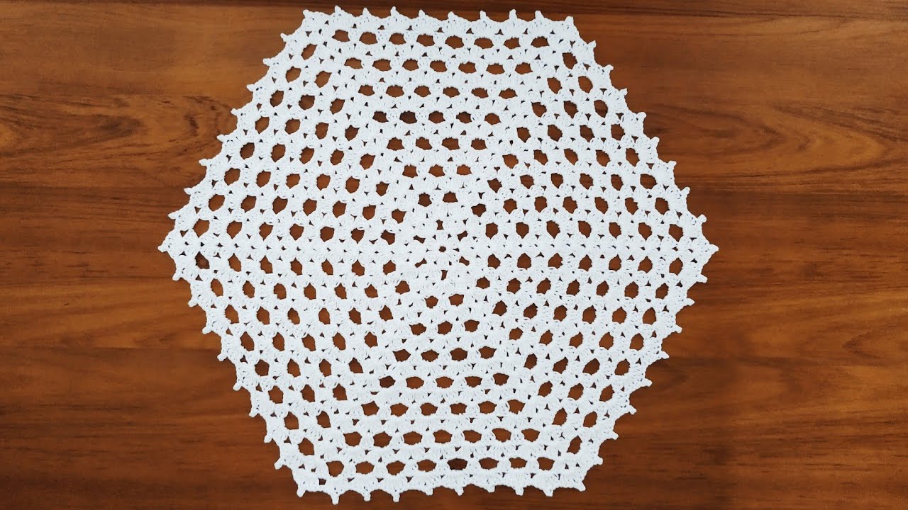 مفرش كروشيه بغرزة سهلة يمكن اشتغاله بالقياس الذي نريده/doily crochet