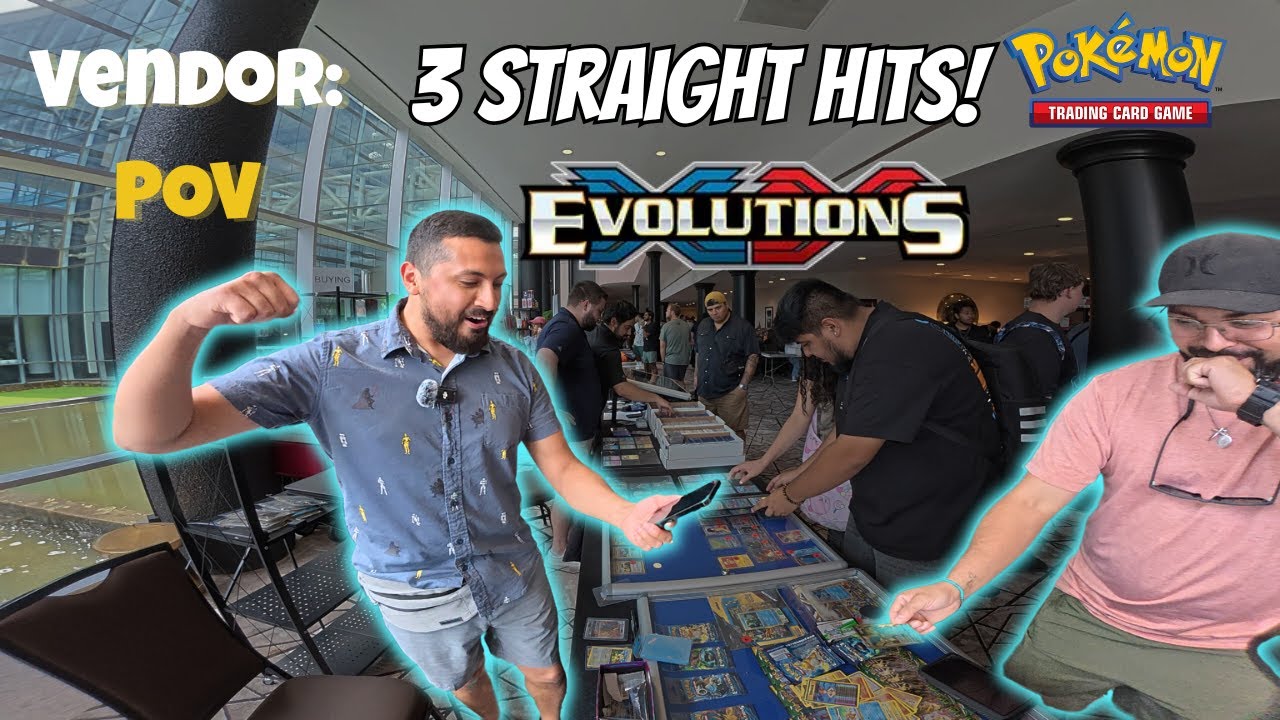 Buyer Pulls 3 🔥 Hits from XY Evolutions! | Pokémon Vendor POV (Katy Card Show Day 1)
